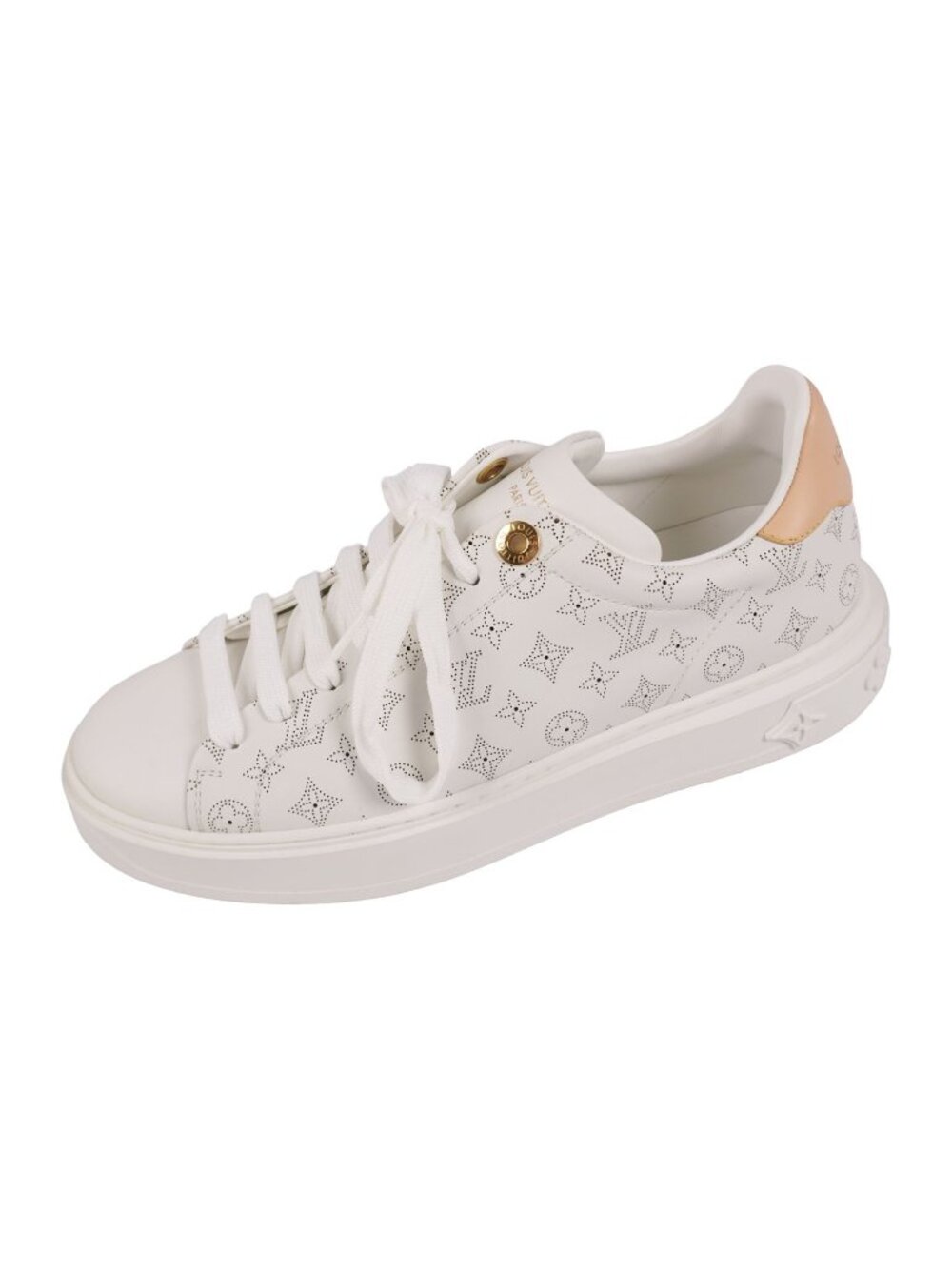 Louis Vuitton Sneakers Time Out Line Low Cut Lace-up Monogram Shoes Leather